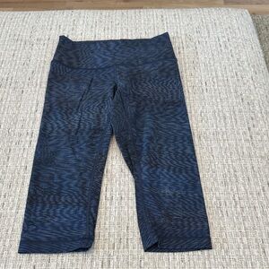 Lululemon Wunder Under Cropped Blue Leggings